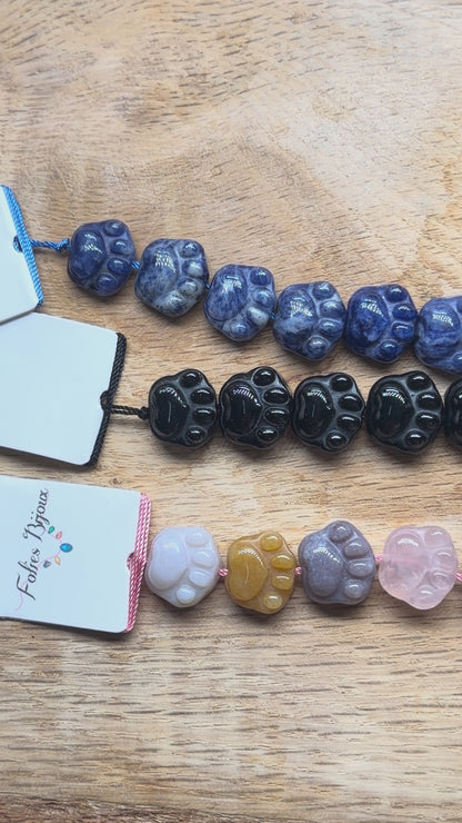 Fil patte de chat en pierre naturelle référence 32 — 15 mm (8 pierres disponible)