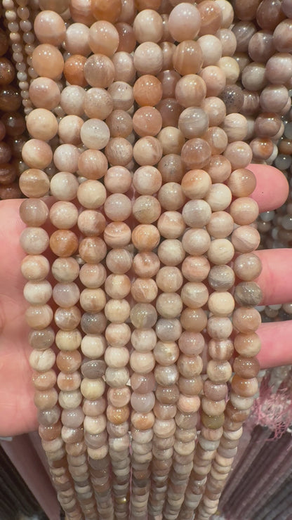 Fil de perle Pierre de Lune Rose A+