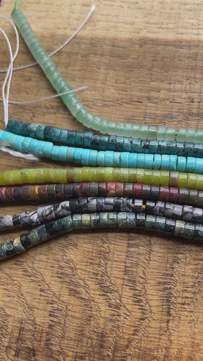 Fil de perle Heishi 4x2 mm en pierre naturelle