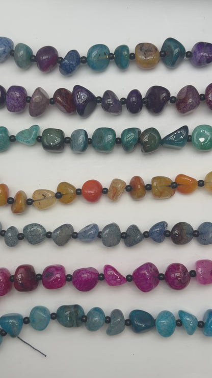 Fil de perles forme libre Agate chauffée 16 mm