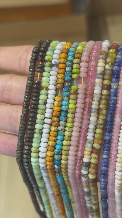 Fil de perles rondelles 2,5x4 mm (14 pierres disponibles)