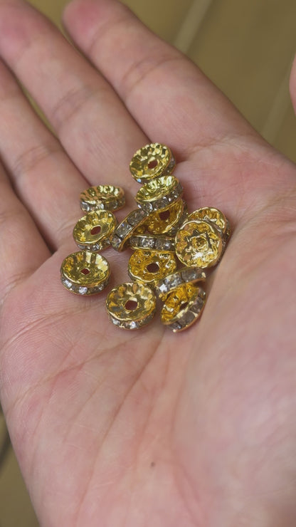 Set of 20 gold-plated brass spacer charms (17 designs available)