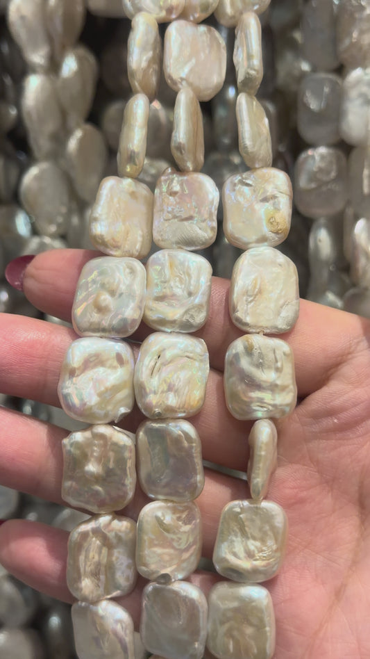 Fil de perle d’eau douce rosé 13x18 mm [120 bis]