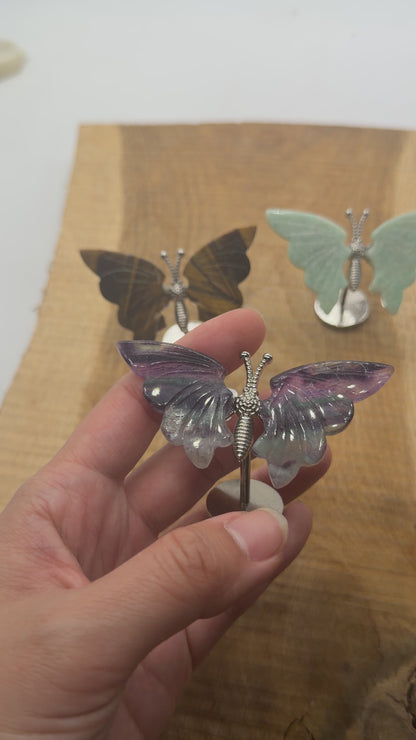 Papillon 7x4.5 cm avec support intégré (11 pierres disponibles)