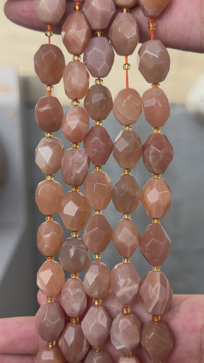Fil de perle forme libre Pierre de Soleil 10x14 mm (référence 52)