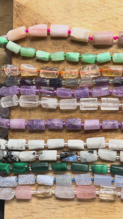 Fil de perle forme cylindrique 8x12 mm (35 pierres disponible)