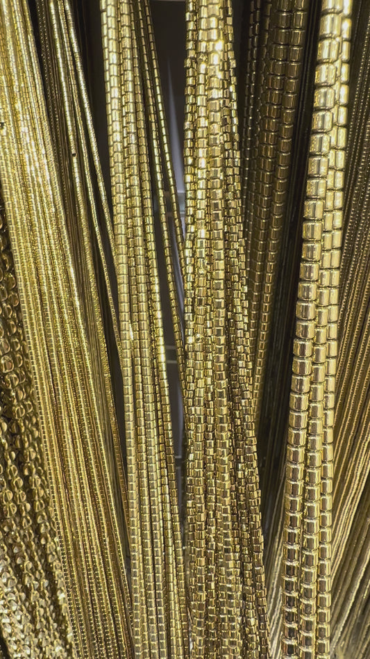 Gold/bronze electroplated Hematite bead strand