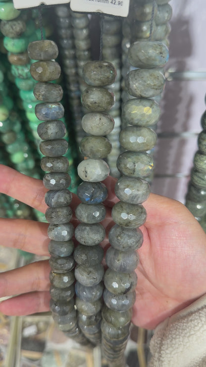 Fil de perles Labradorite facettée RONDELLE