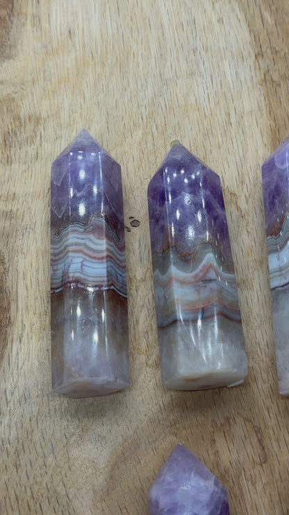 Lot de Pointe en Améthyste avec Agate crazy — 500 g