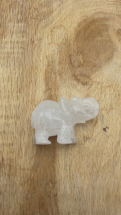Figurine Eléphant 6.5x4x3 cm en Cristal de Roche