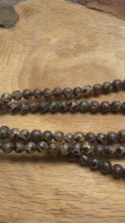 Fil de perle Agate du Tibet 6 mm #85