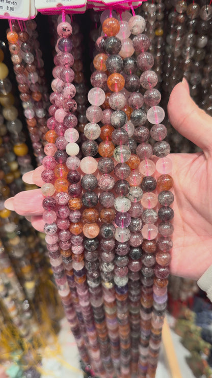 Fil de perle Quartz fraise Super seven A