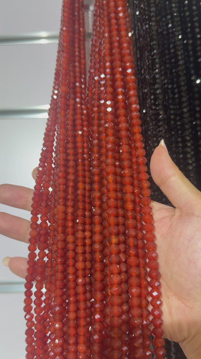 Fil de perles rondelle facettées Cornaline