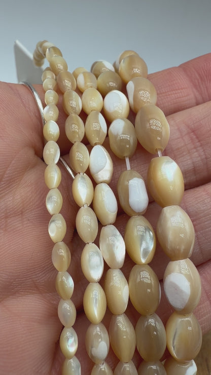 Fil de nacre dorée forme ovale (5 tailles disponible)