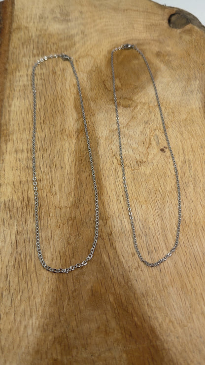 10 silver stainless steel chains model 9 (2 link sizes 0.4/0.5 available)