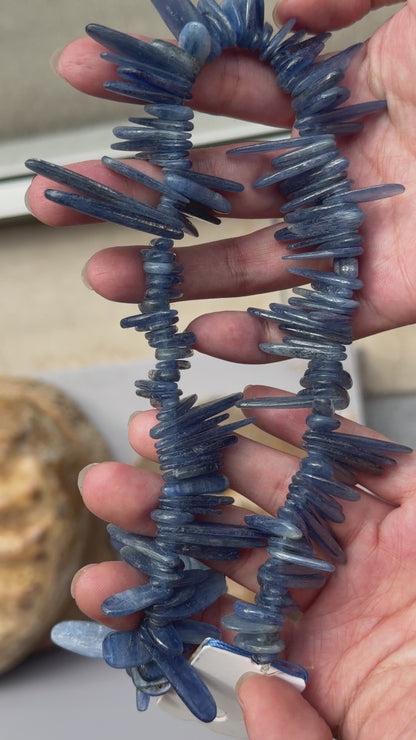 Fil de perle baroque Cyanite bleue 20x5 mm (référence 80)