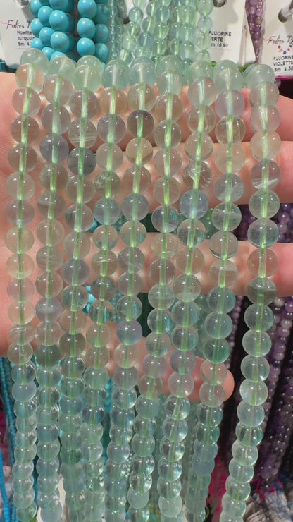 Fil de perle Fluorine verte AAA