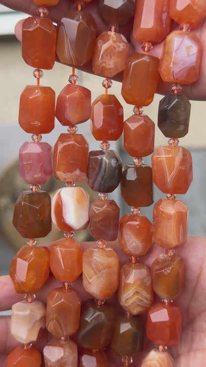 Fil de perle forme libre Agate Botswana 15x20 mm (référence 49)