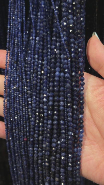 Fil de perles facettées Sodalite AAA