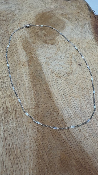 Lot de 10 chaînes en acier argenté inoxydable modèle 18