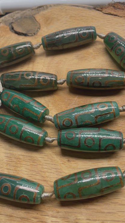 Fil Agate du Tibet Dzi #14x40 mm #30-2