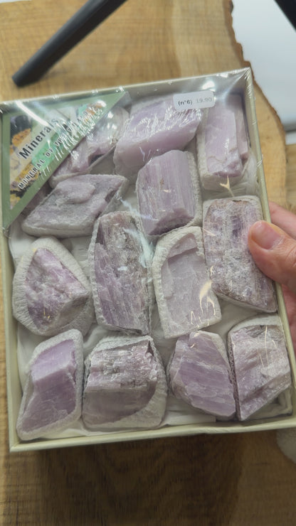 Boîte de Kunzite brute 18x14x4 cm (n°6)