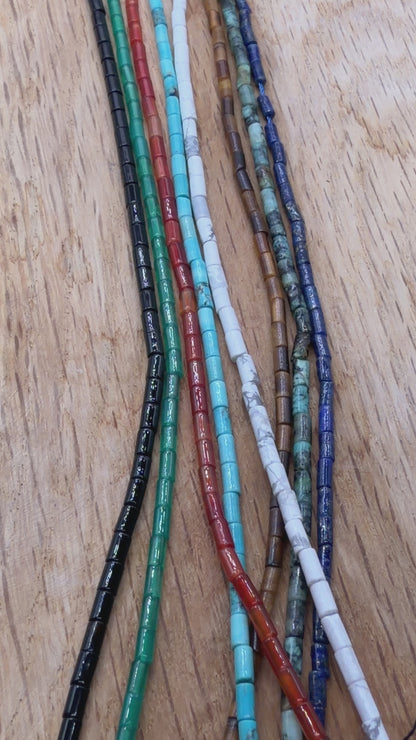 Fil de perles tubes 2x4 mm (8 pierres disponible)