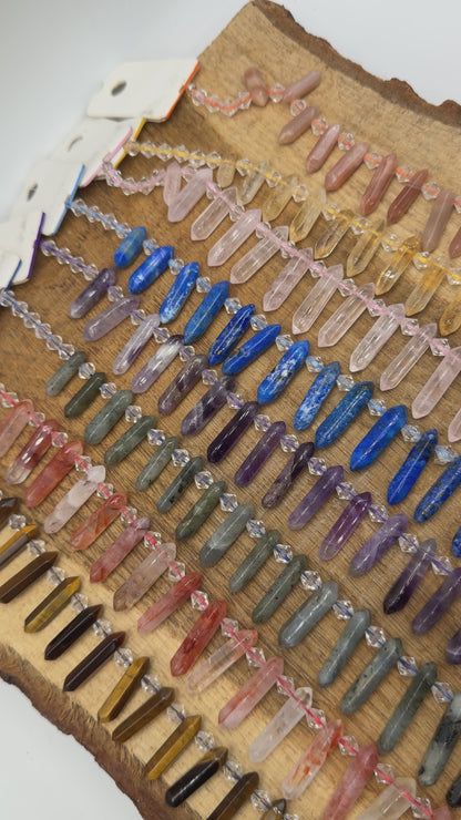 Fil pendentifs pointe 6-8x25-30 mm (15 pierres disponible)