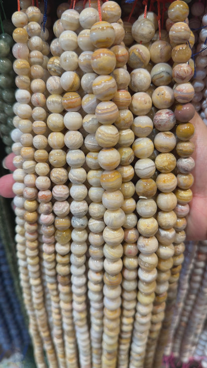 Grey Botswana Agate bead strand AA