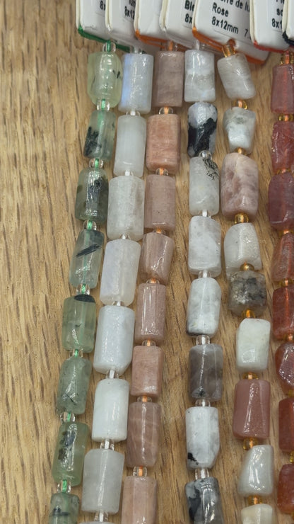 Fil de perle forme cylindrique 8x12 mm (85 pierres disponible) NEW