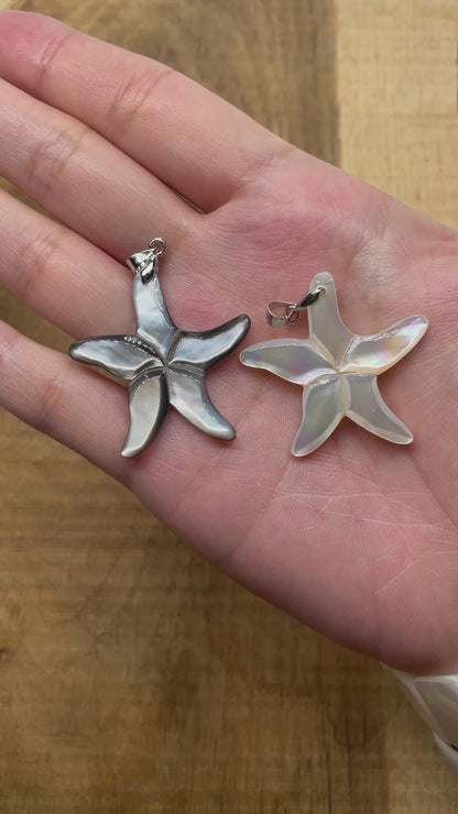 Pendentif forme etoile de mer en nacre
