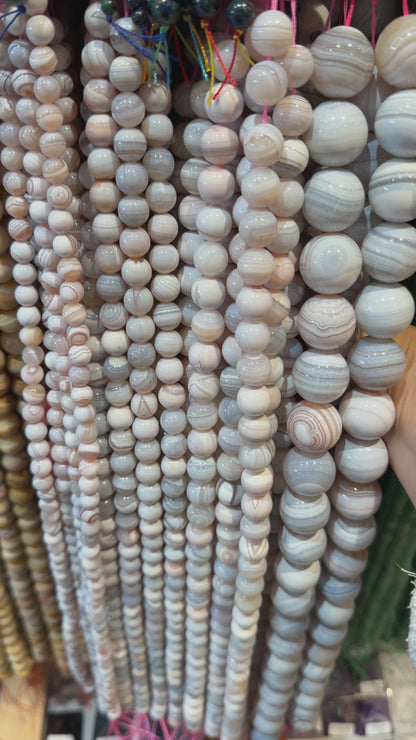 Grey Botswana Agate bead strand AA