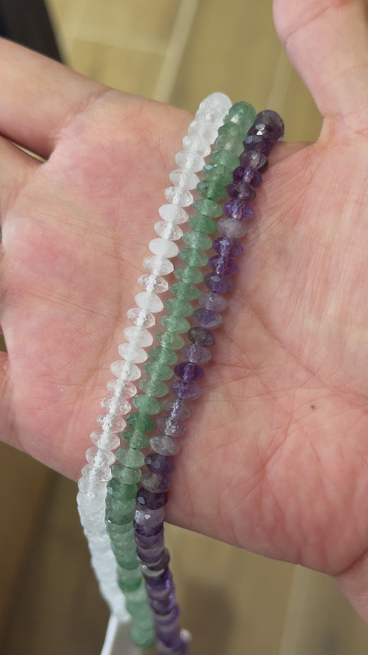 Fil de perle en rondelle FACETTEE grade A 3x6 mm (3 pierres disponible)
