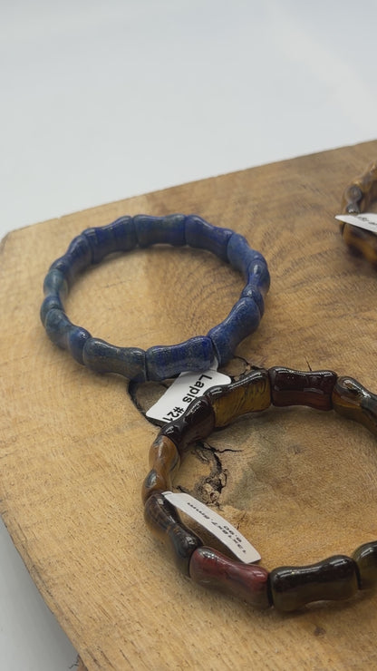 Bracelet forme os à 2 trous facetté AA+13x18x7.5 mm (14 pierres disponible) #21