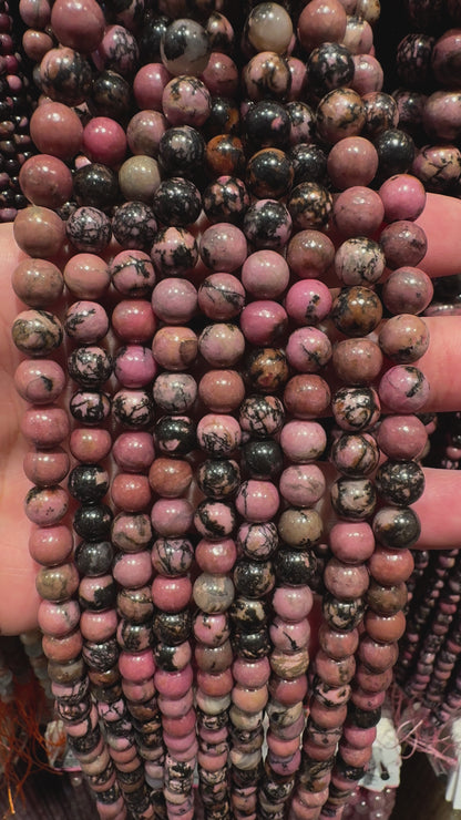 Fil de perle Rhodonite AA