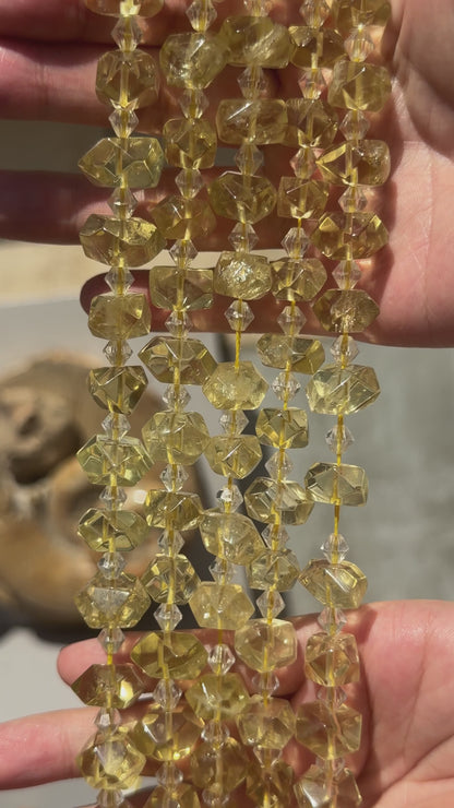 Fil de perle forme libre Quartz Lemon 10x15 mm (référence 44)