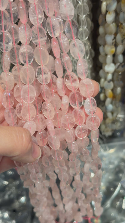 Fil de perle ovale facetté plat 10x14 mm/8x12 mm (4 pierres disponible)