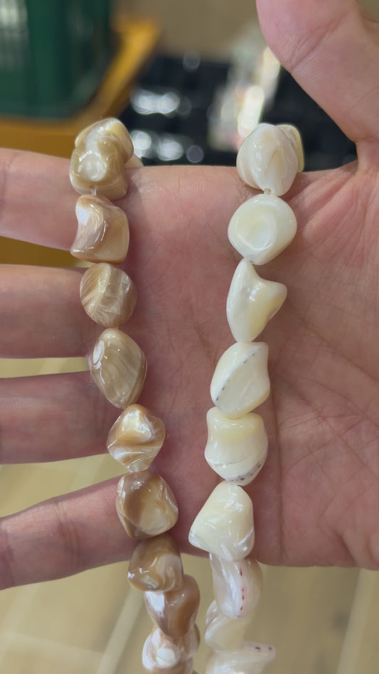 Fil de perle Nacre 15x20 mm