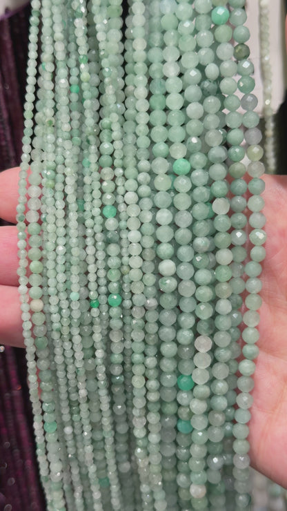 Fil de perles facettées Jade de Birmanie AAA