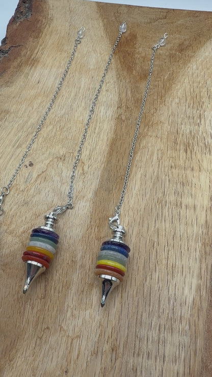 Pendule Donut rondelle 7 Chakras (choix aléatoire)