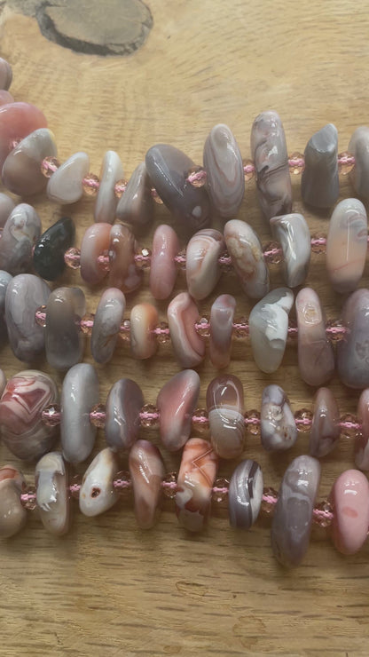 Fil agate du Botswana baroque 12-18 mm