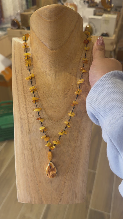 Collier Ambre pour adulte avec pendentif