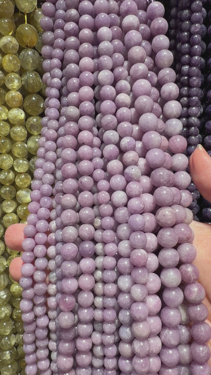 A+ Light Lepidolite Bead Strand