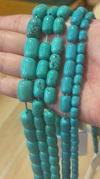 Fil de perles RECTANGLE arrondie Turquoise de Chine