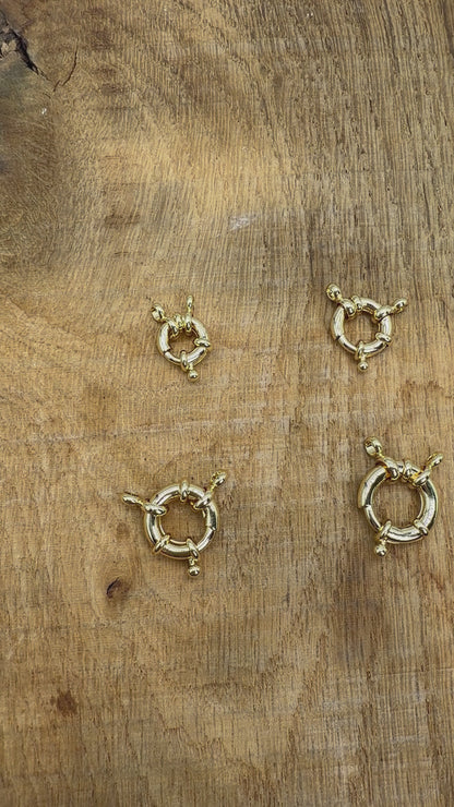 10 Fermoirs bouée laiton doré K38 (4 tailles disponible)