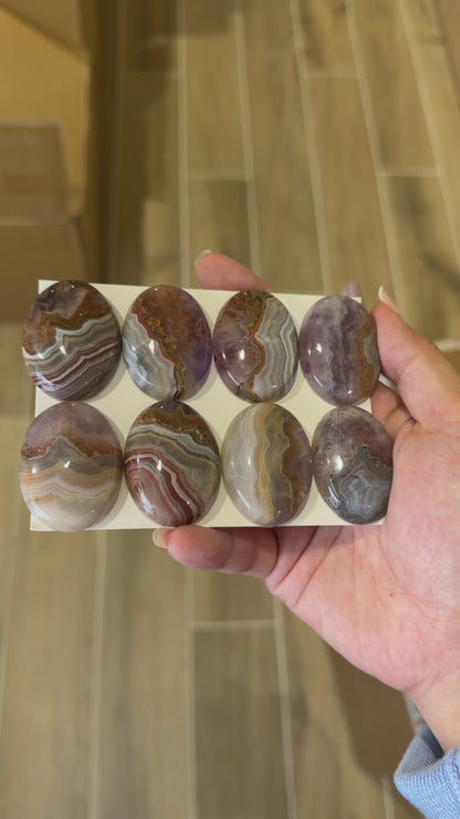 Lot de 8 pendentif Cabochon Ovale Agate améthyste AAA 30x40