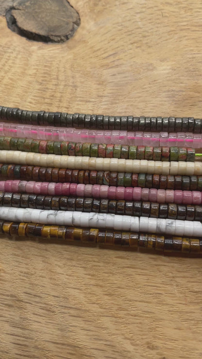 Fil de perle Heishi en pierre naturelle