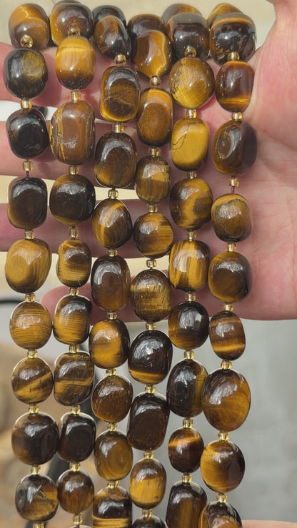 Fil de perle ovale 12x16 mm avec perles de rocaille (12 pierres disponible)