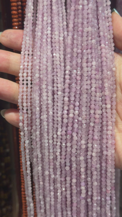 Fil de perles facettées Kunzite AAA