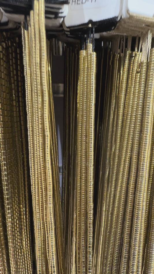 Electroplated hematite pearl strand, gold/bronze